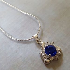 𝅺Royal Blue Sterling Silver Pendant Necklace